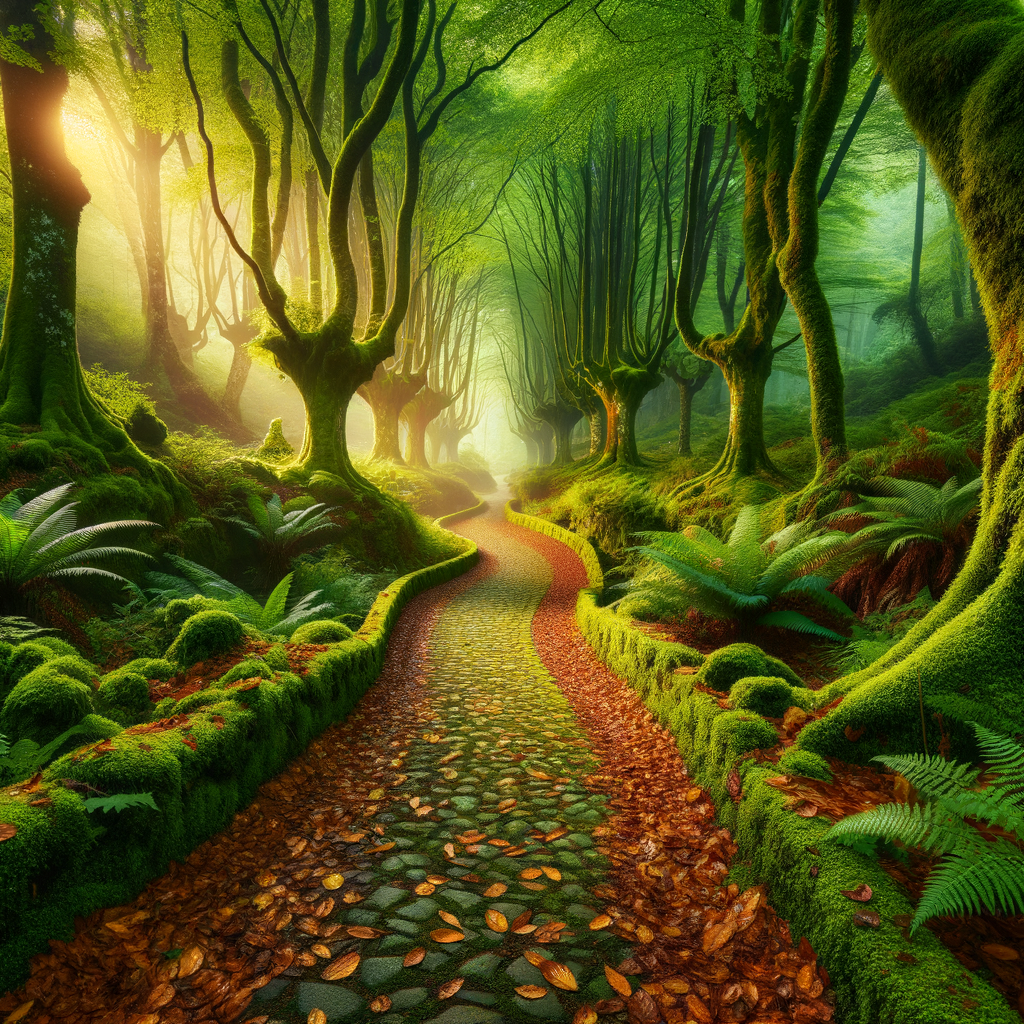 A serene path through a lush forest symbolizing clarity and confidence