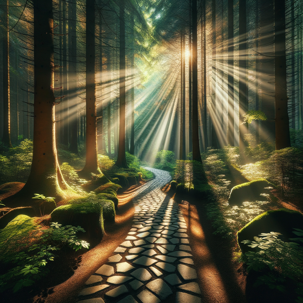 Serene forest pathway representing personal journey and growth