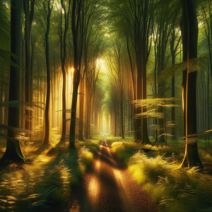 Peaceful forest pathway to symbolize calm confidence