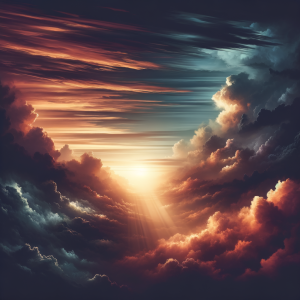 Calm evening sky after a storm symbolizing inner peace and tranquility