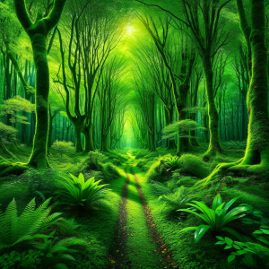 A peaceful forest path symbolizing tranquility and letting go