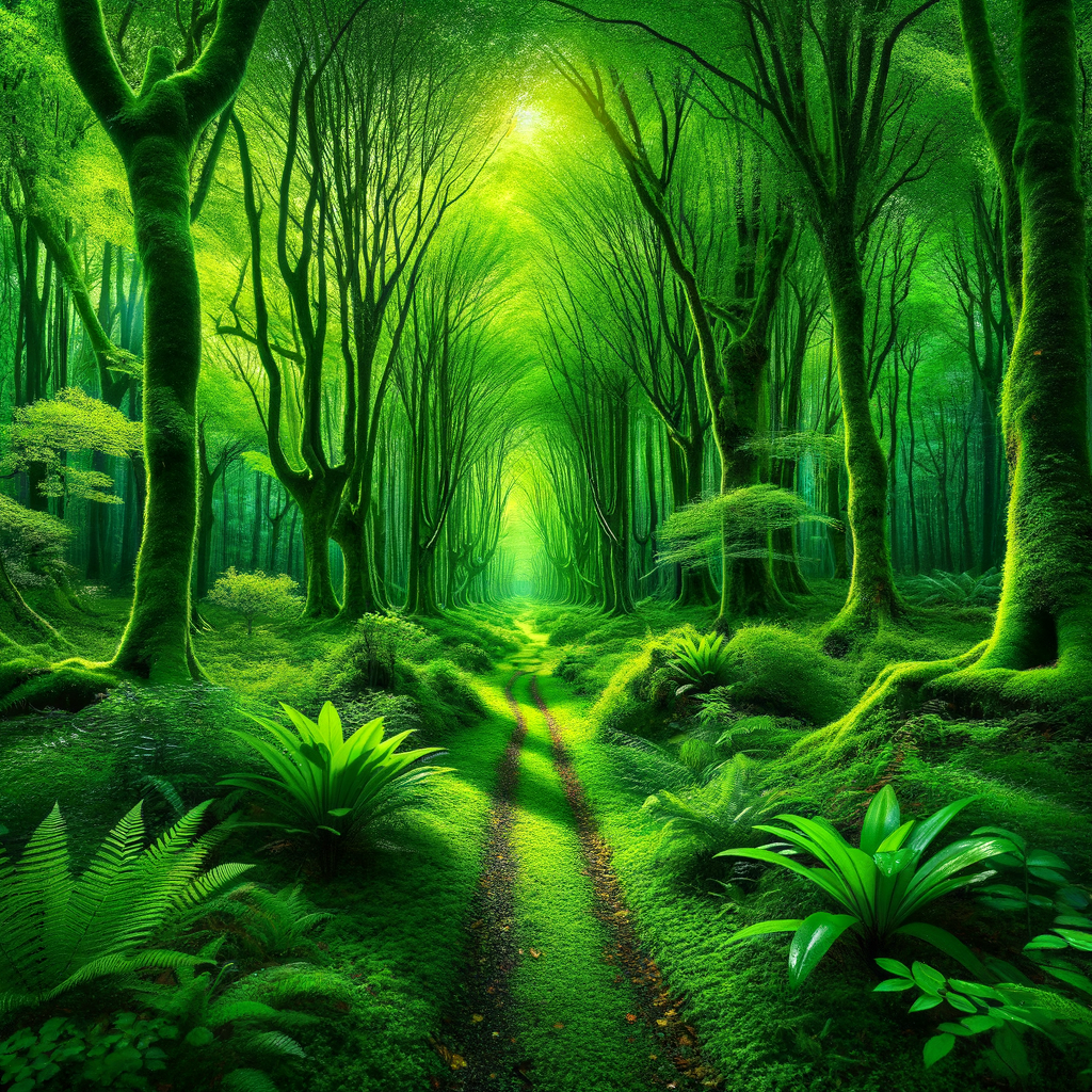 A peaceful forest path symbolizing tranquility and letting go