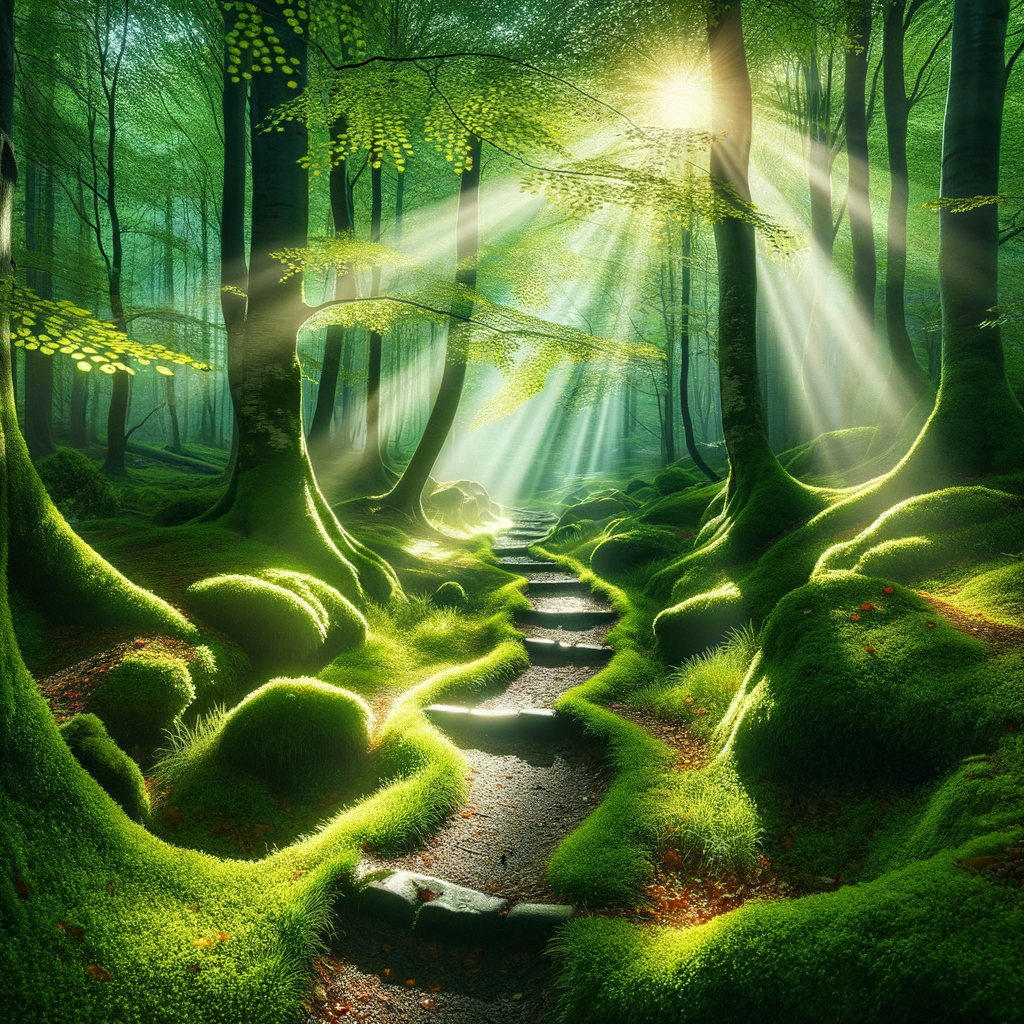 Calm forest path symbolizing mental clarity and peace