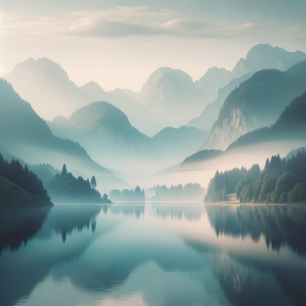 Tranquil landscape promoting relaxation and hypnosis for cancer support