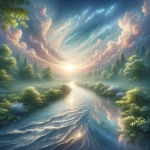 serene nature scene for prenatal relaxation