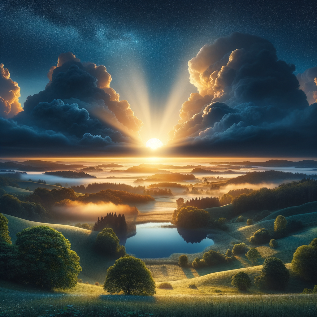 A sunrise breaking through clouds symbolizing personal growth and new beginnings
