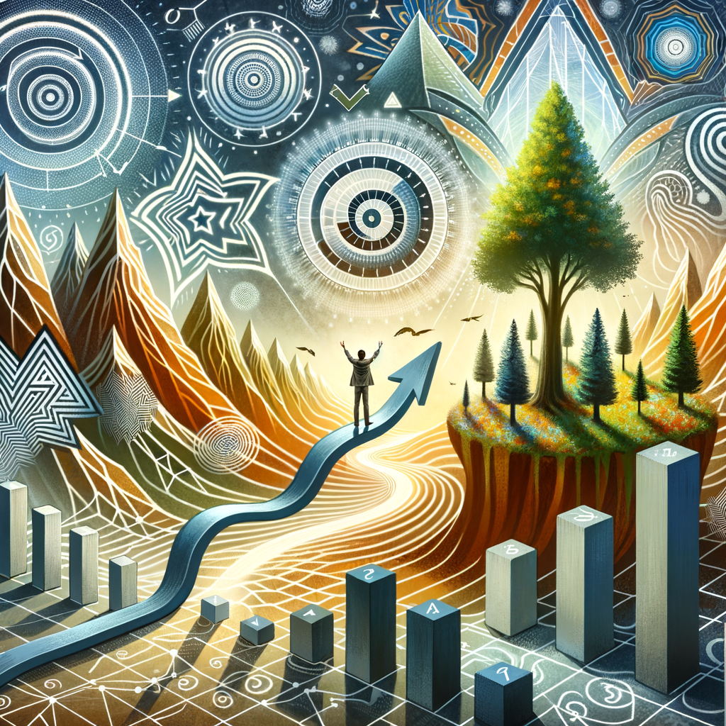 Artistic depiction of a sales landscape flourishing with growth
