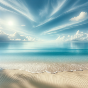 Visualization journey for pregnant women on a tranquil beach