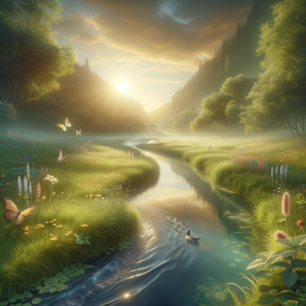 Soothing natural scene representing self-compassion