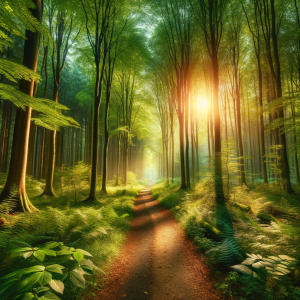 Calm and welcoming forest path perfect for cross-country running