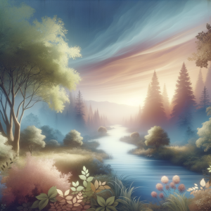 A tranquil and serene environment symbolizing peace and healing