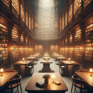 tranquil library ambience enhancing focus