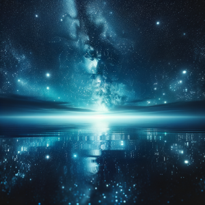 Tranquil night sky over calm waters enhancing restful sleep