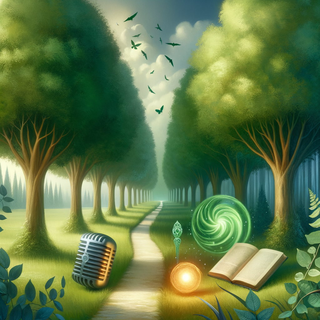 A serene pathway through lush greenery, highlighting the journey to confident speaking