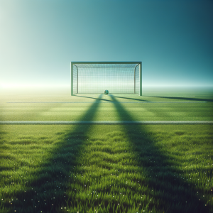 Soccer field with a goal in the distance symbolizing goals and potential
