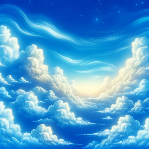 Soft Clouds Against a Blue Sky Soft white clouds drifting across a clear blue sky, symbolizing peace and the calming effect of hypnosis