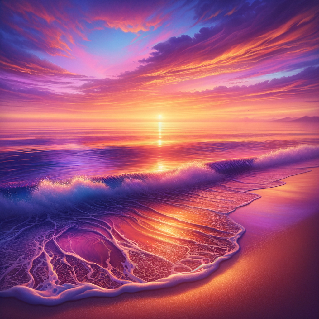 Anxiety-reducing ocean vista with setting sun