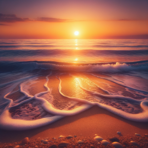 tranquil ocean waves at sunset for trypophobia relief