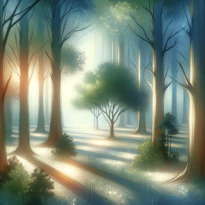 Visualization of a serene landscape representing the subconscious mind during hypnosis