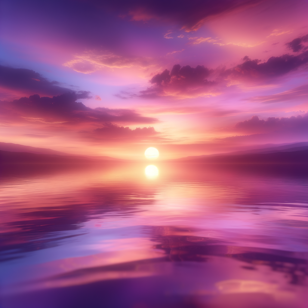 Sunset reflecting over a calm lake symbolizing inner peace