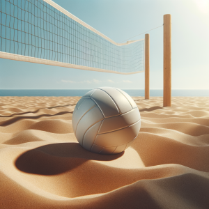 Volleyball player preparing to serve with focus and determination