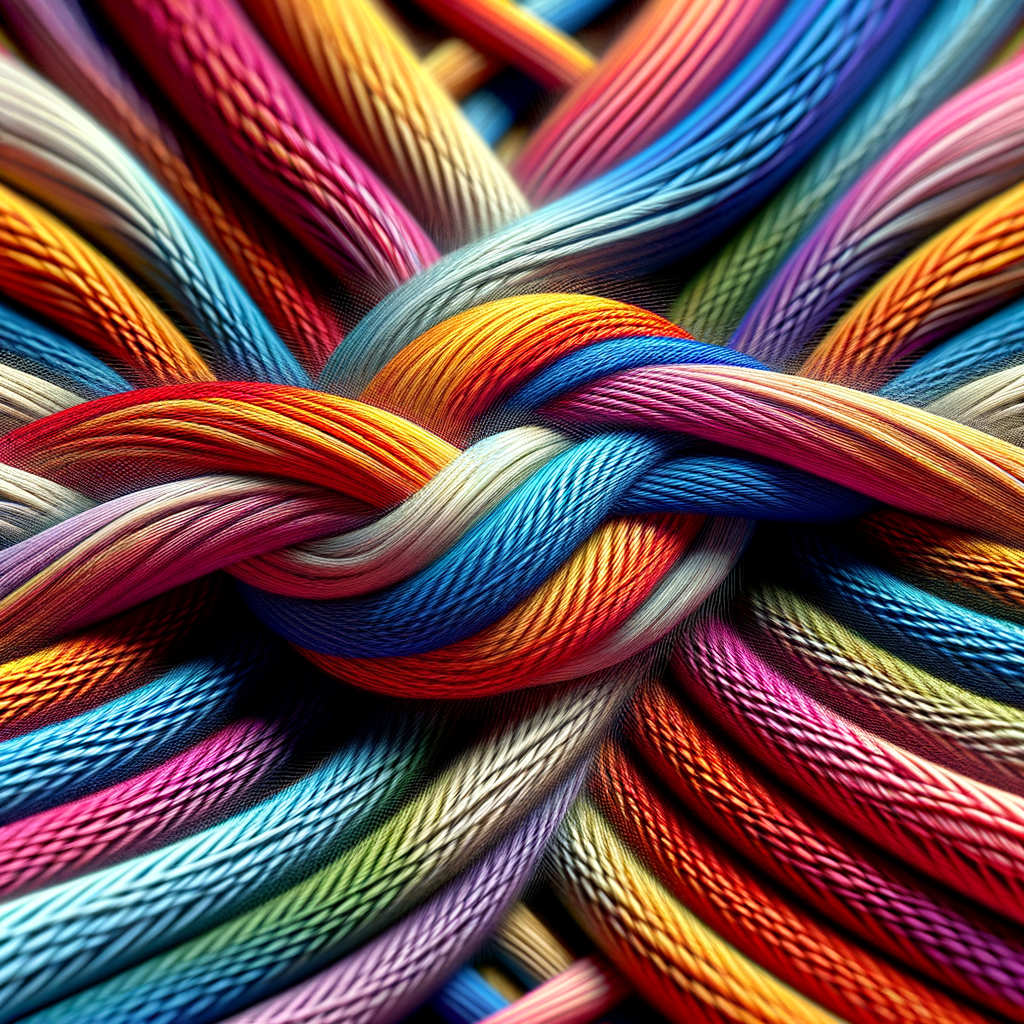 Artistic depiction of threads interwoven symbolizing love and connection