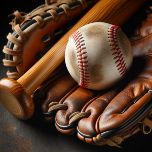 A montage of a baseball glove, bat, and ball, highlighting skills focus
