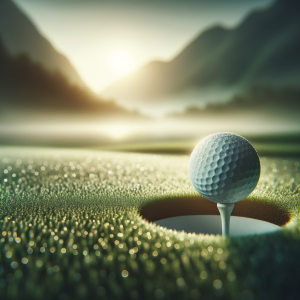 Concept of visualization in golf with a peaceful golf course setting