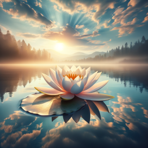 Blooming lotus symbolizing personal growth and confidence