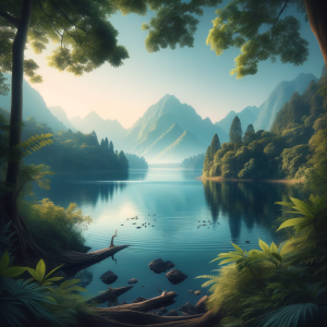 Calm nature landscape depicting peace and tranquility