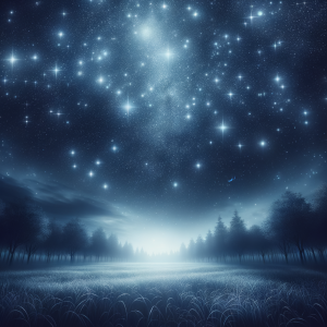 A peaceful night's sky filled with glowing stars