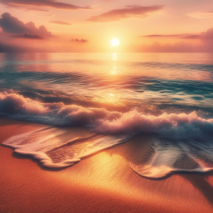 Gentle ocean waves at sunrise, symbolizing inner peace and acceptance