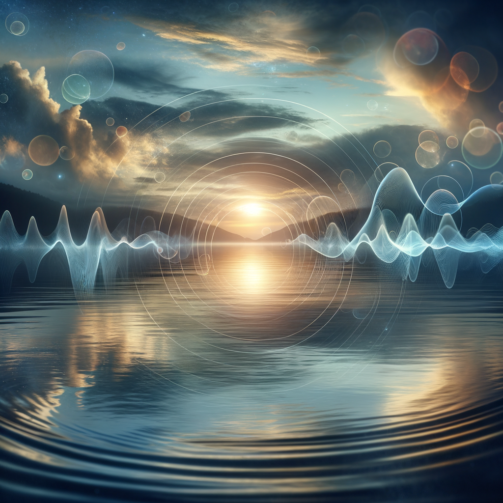Soft sound waves blending into a calming ocean or lake scene