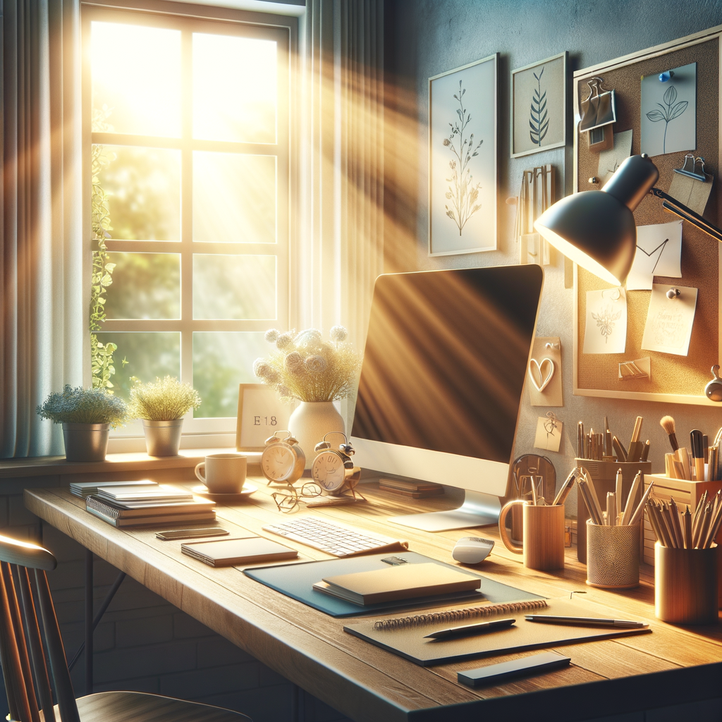 A serene workspace showcasing productivity and effective time management