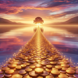 Visual representation of transforming spending habits into saving habits using hypnosis