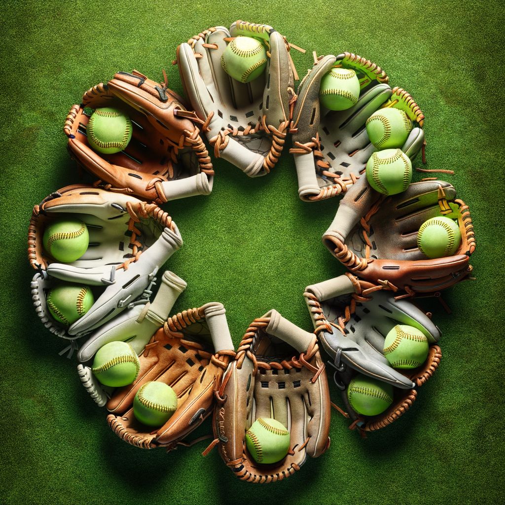 Artistic view of a harmonious softball team dynamic