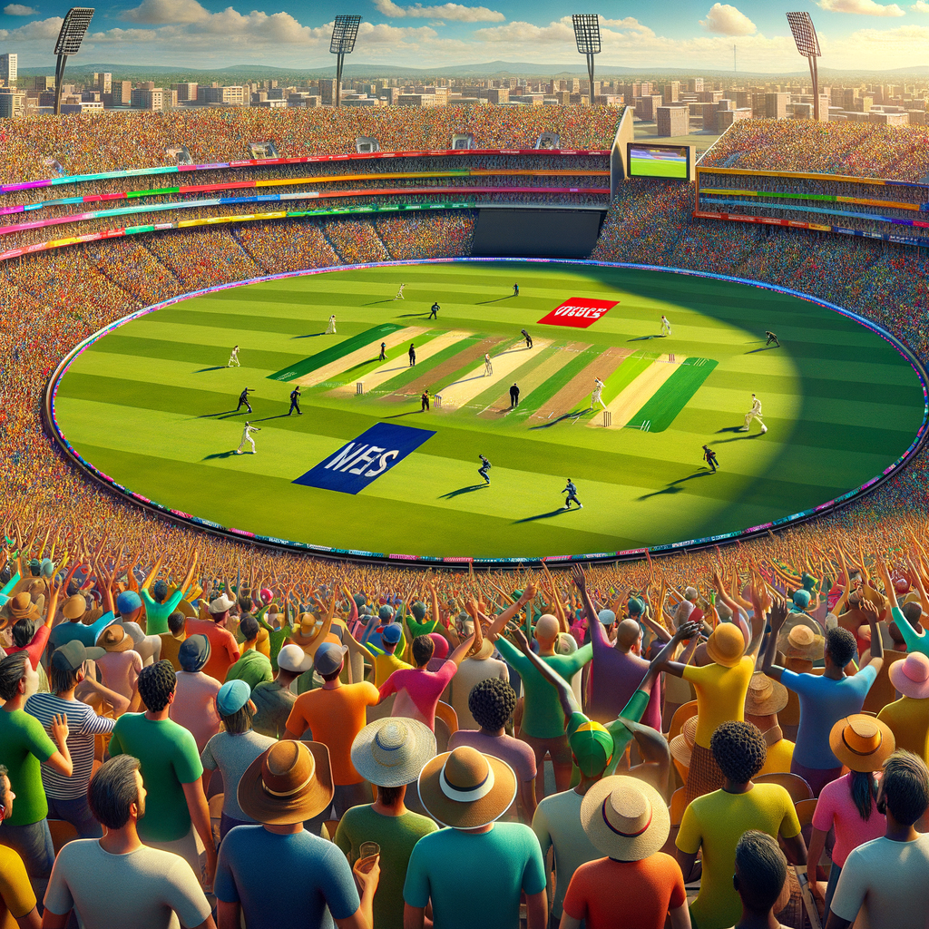 Dynamic cricket match scene