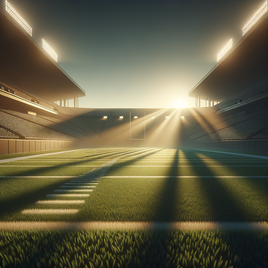 Tranquil football field at dawn highlighting potential and calm before a match