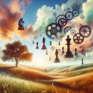 A serene mental landscape representing chess visualization techniques.