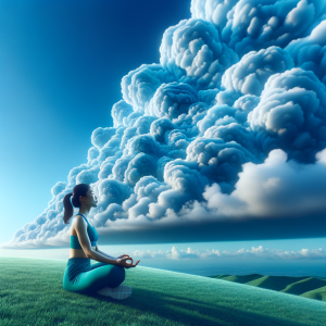 Visualization scene showcasing a runner imagining their peak performance