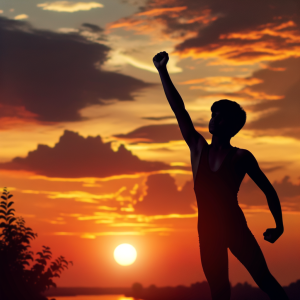 Wrestler visualizing success in competition