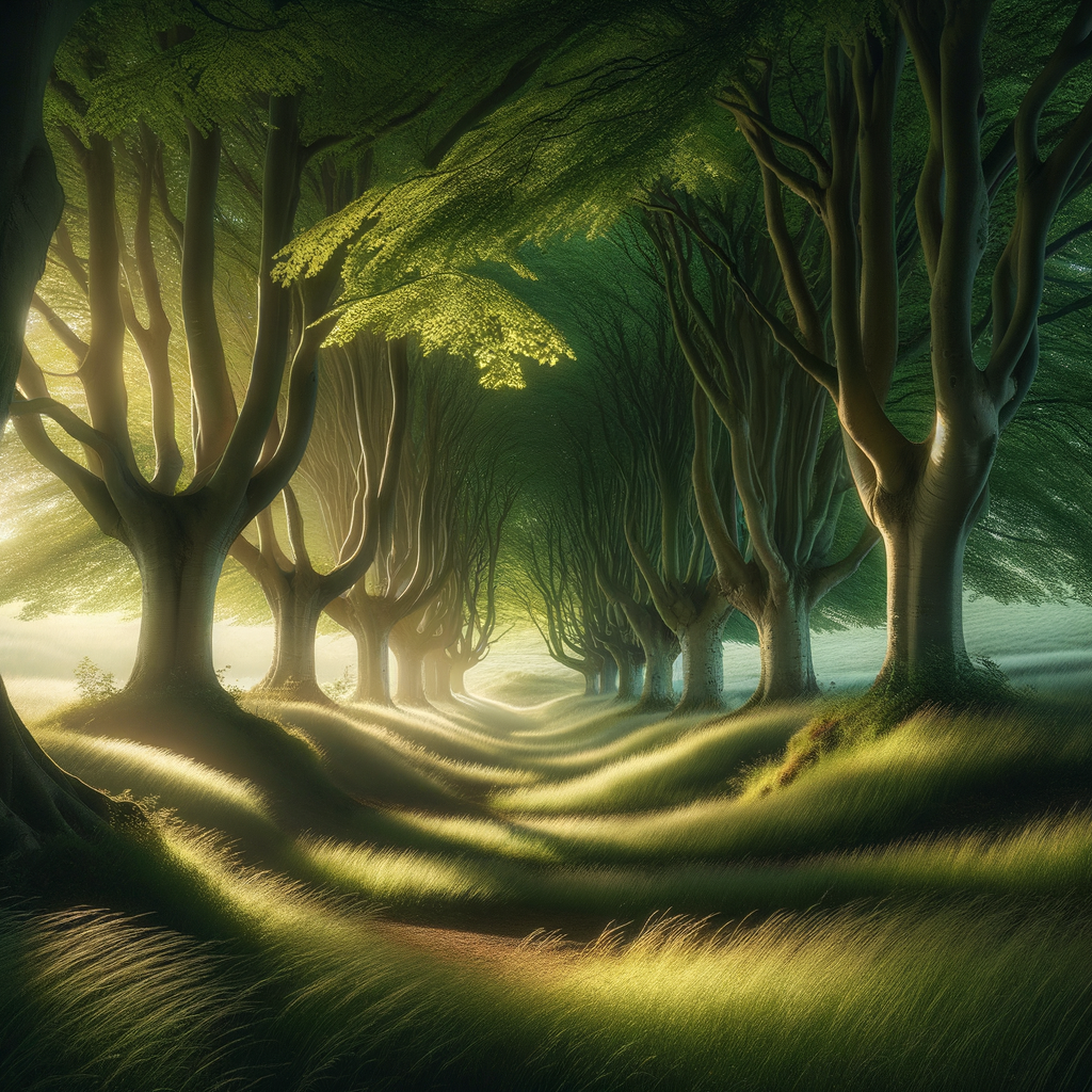 Soothing grove with gentle whispering wind