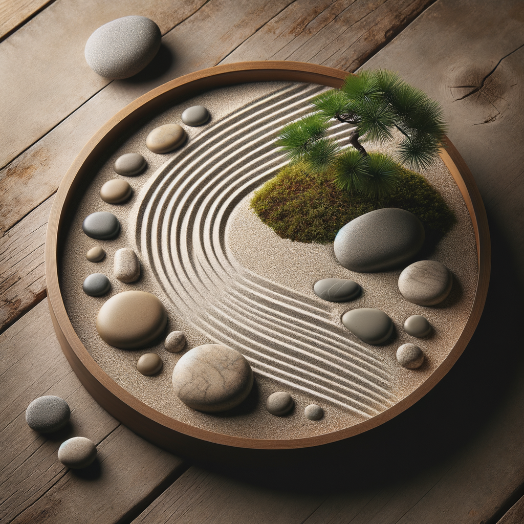 A serene Zen garden that reflects inner calmness attainable through hypnosis for anger management.